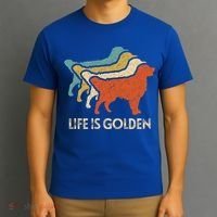 Vintage Retro Life Is Golden Retriever Dog Distressed Funny Meaningful Gift T-Shirt thumb 3