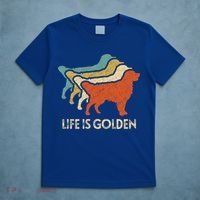 Vintage Retro Life Is Golden Retriever Dog Distressed Funny Meaningful Gift T-Shirt thumb 5