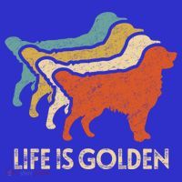 Vintage Retro Life Is Golden Retriever Dog Distressed Funny Meaningful Gift T-Shirt thumb 7