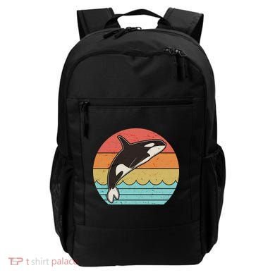 Vintage Retro Leaping Ocra Killer Whale Backpack