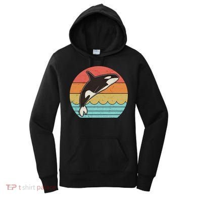 Vintage Retro Leaping Ocra Killer Whale Women's Hoodie