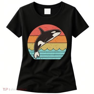 Vintage Retro Leaping Ocra Killer Whale Women's T-Shirt