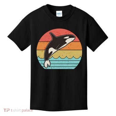 Vintage Retro Leaping Ocra Killer Whale Kids T-Shirt