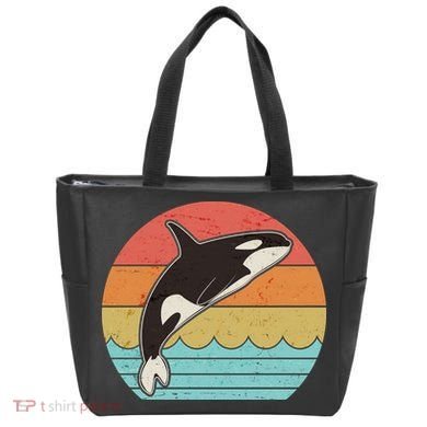 Vintage Retro Leaping Ocra Killer Whale Tote Bag