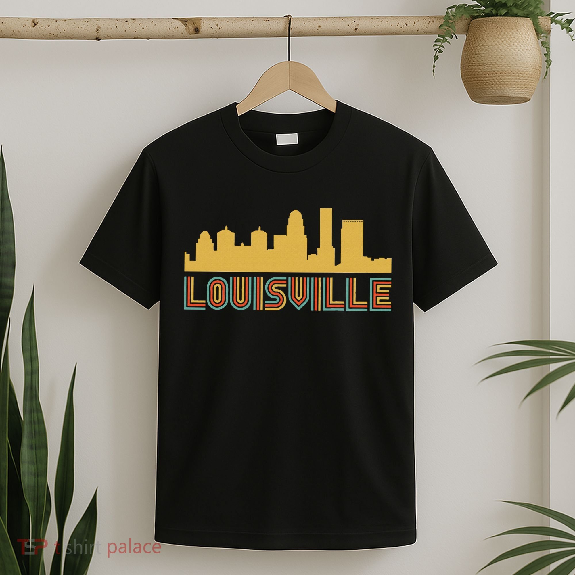 Vintage Retro Louisville Kentucky Skyline T-Shirt