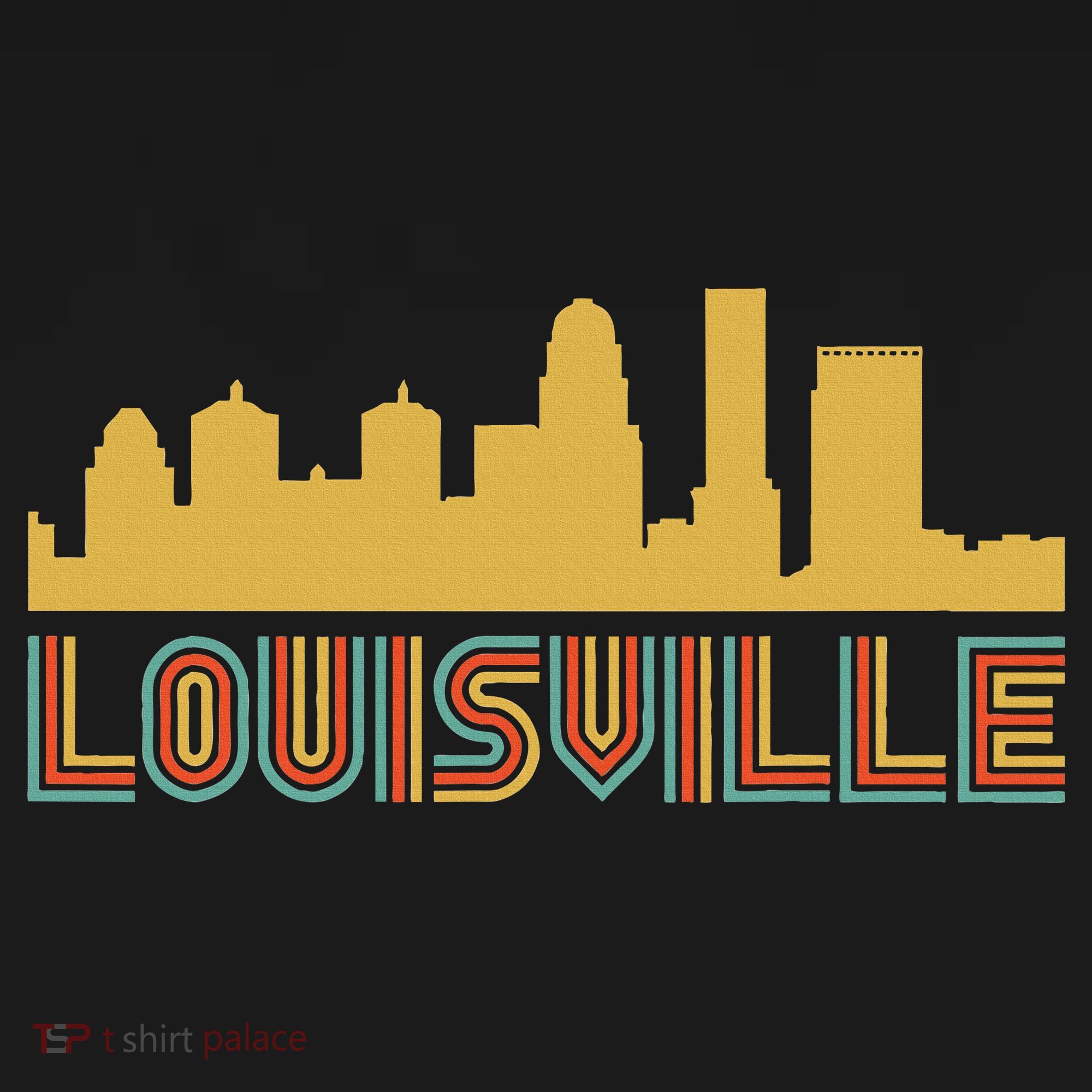 Vintage Retro Louisville Kentucky Skyline T-Shirt