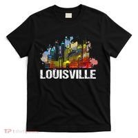 Vintage Retro Louisville Kentucky Skyline Gift T-Shirt thumb 0