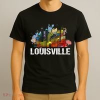 Vintage Retro Louisville Kentucky Skyline Gift T-Shirt thumb 3