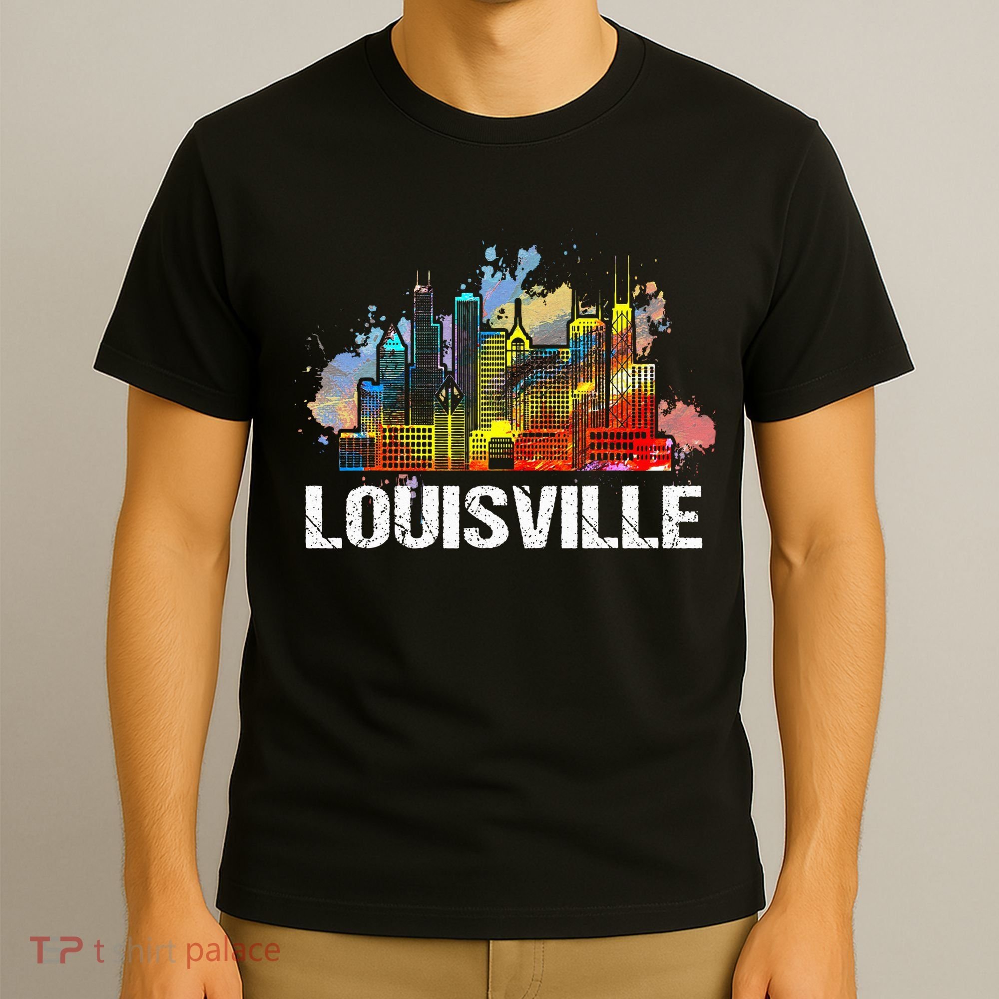 Vintage Retro Louisville Kentucky Skyline Gift T-Shirt