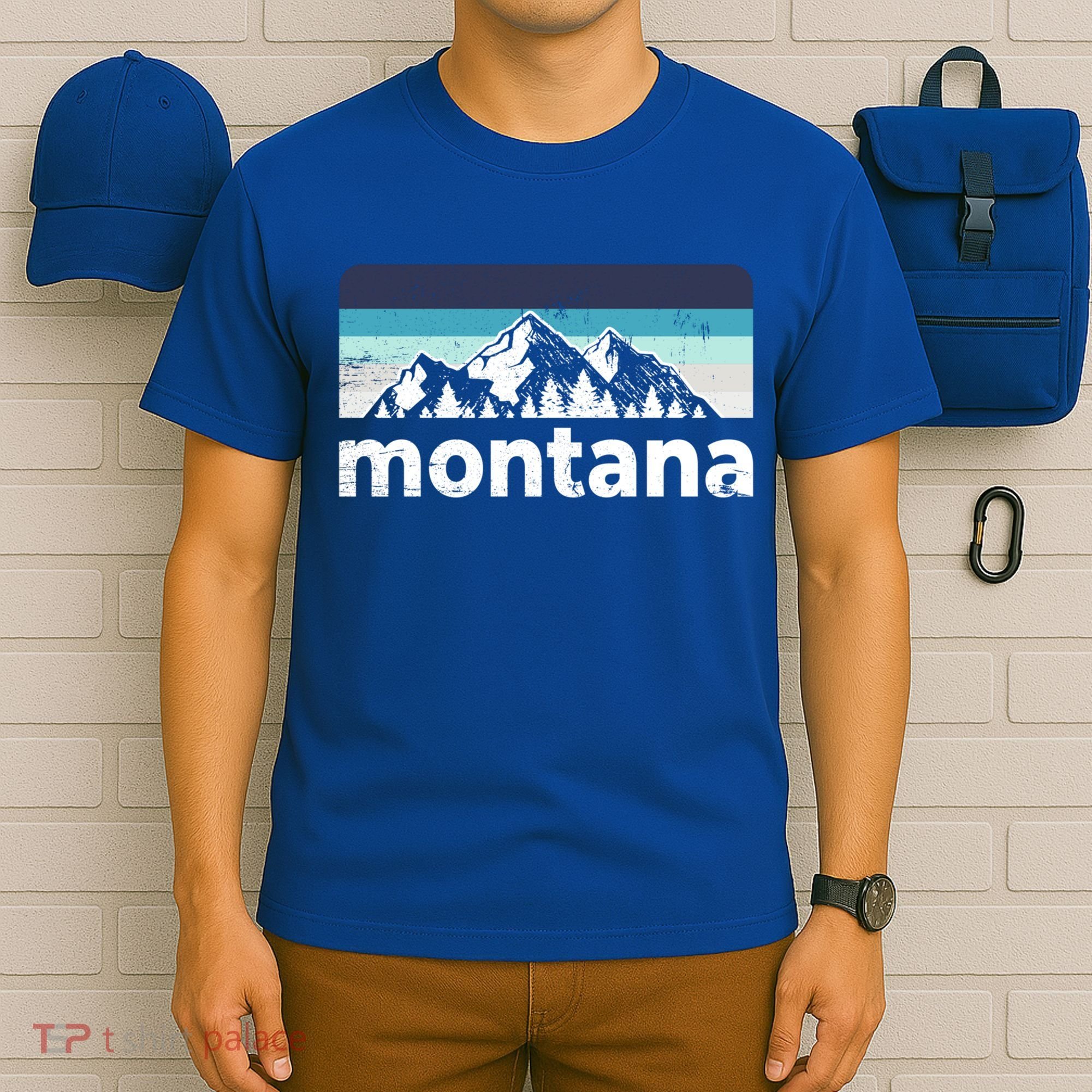 Vintage Retro Montana Mountain Adventure Outdoor Big Sky Funny Gift T-Shirt