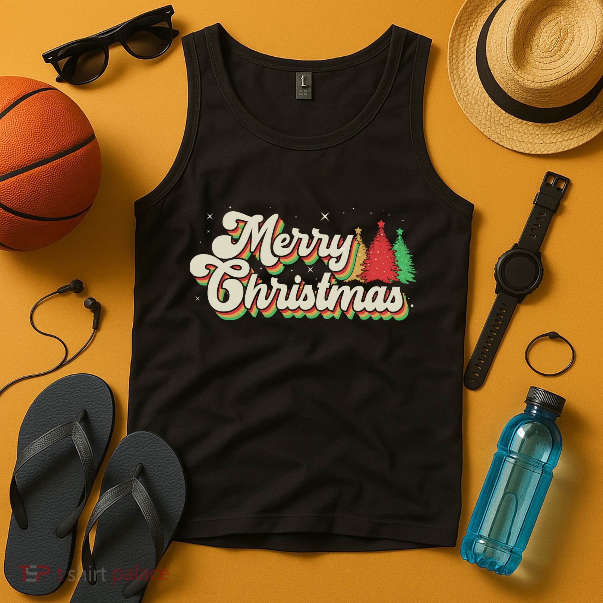 Vintage Retro Merry Christmas Tank Top
