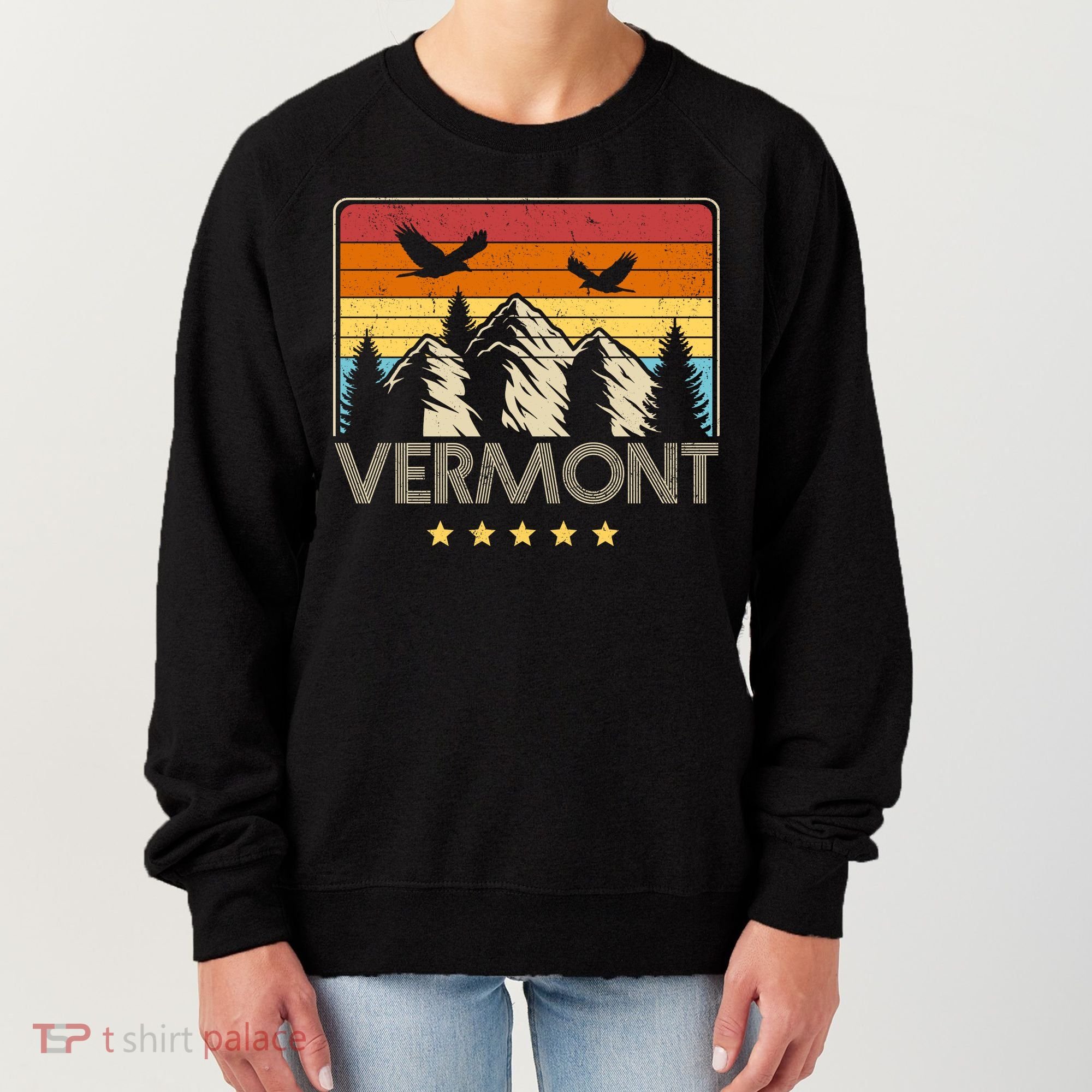 Vermont Retro Mountain Eagle Women's Sweatshirt