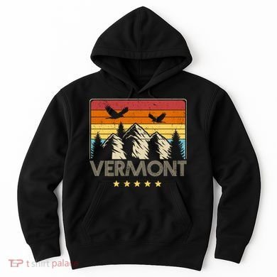 Vermont Retro Mountain Eagle Hoodie