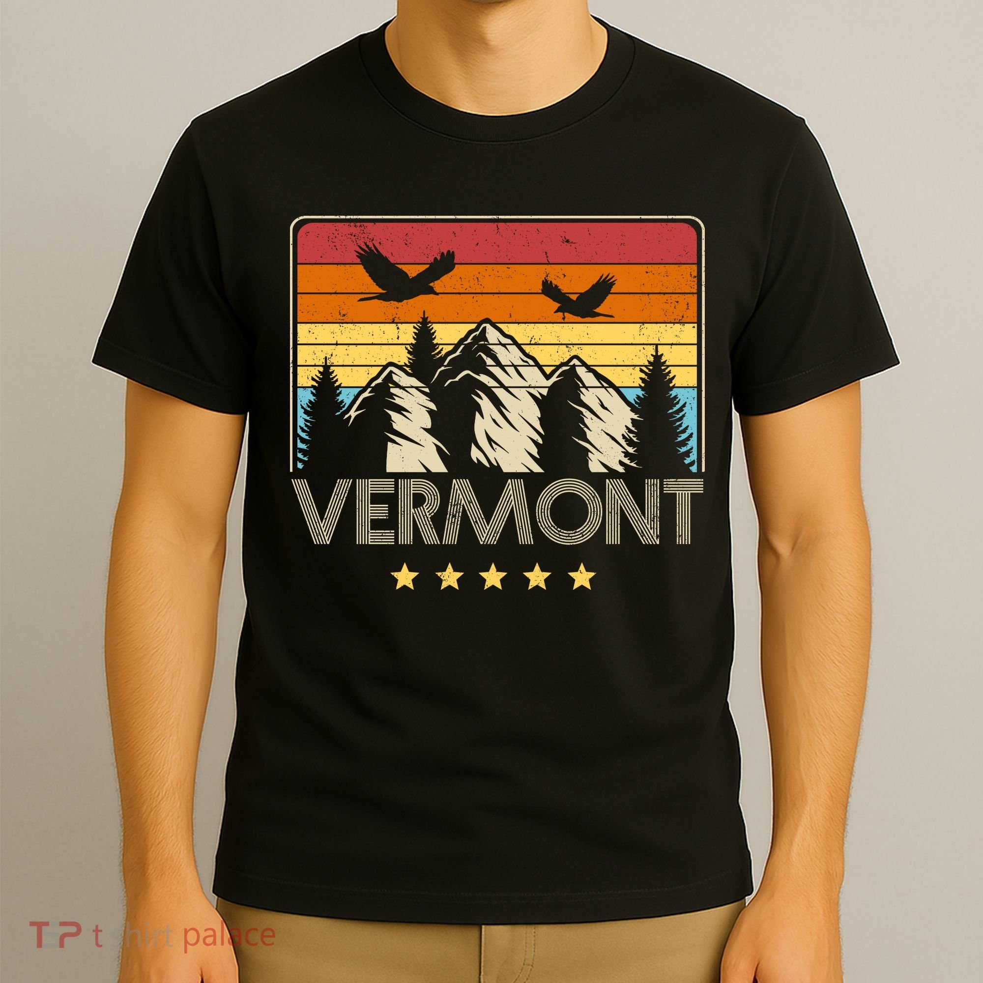 Vermont Retro Mountain Eagle T-Shirt