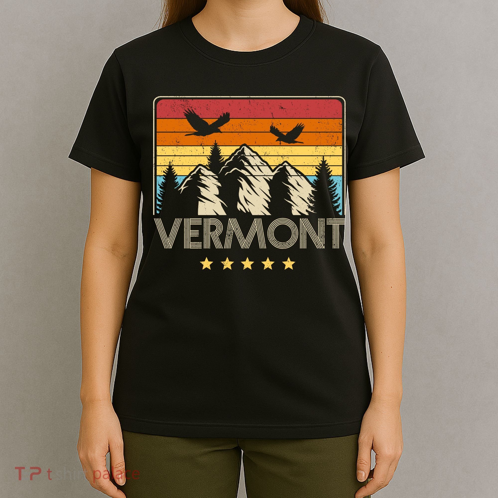 Vermont Retro Mountain Eagle T-Shirt