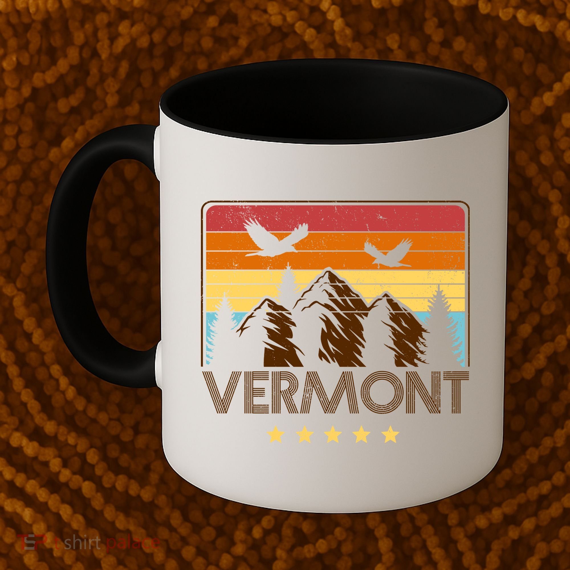 Vermont Retro Mountain Eagle Coffee Mug