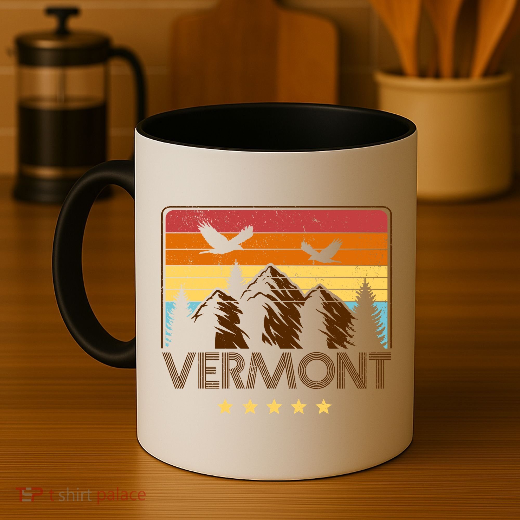 Vermont Retro Mountain Eagle Coffee Mug