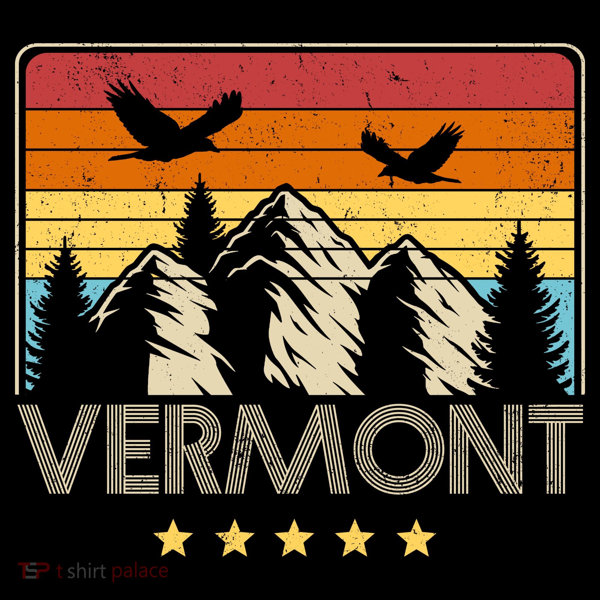 Vermont Retro Mountain Eagle Coaster
