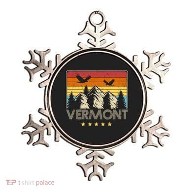 Vermont Retro Mountain Eagle Ornament