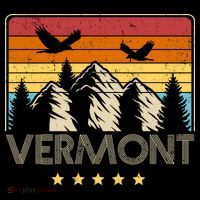 Vermont Retro Mountain Eagle Ornament thumb 1