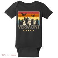 Vermont Retro Mountain Eagle Baby Bodysuit thumb 0