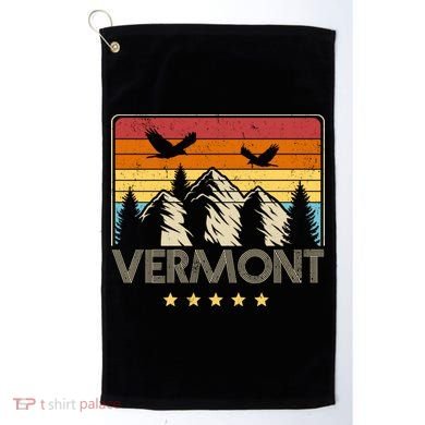 Vermont Retro Mountain Eagle Golf Towel