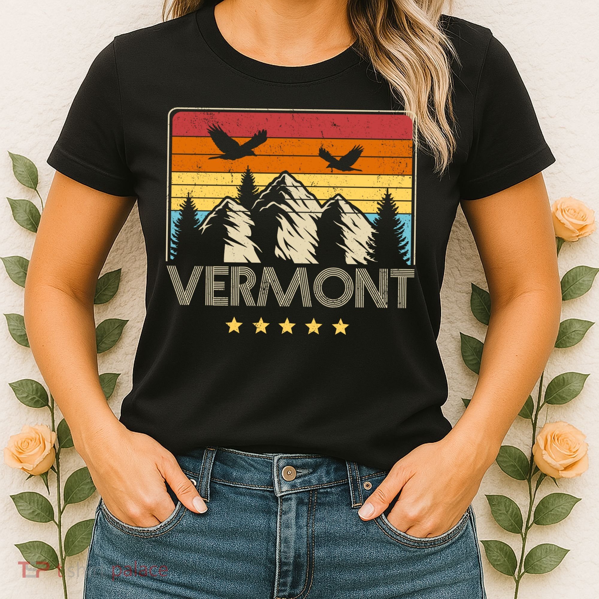 Vermont Retro Mountain Eagle Women's T-Shirt