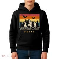 Vermont Retro Mountain Eagle Kids Hoodie thumb 4