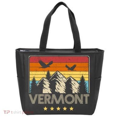 Vermont Retro Mountain Eagle Tote Bag