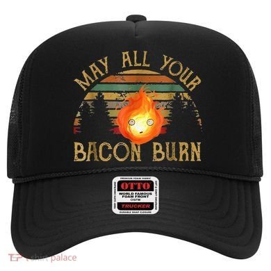 Vintage Retro May All Your Bacon Burn BBQ Grunge Hat