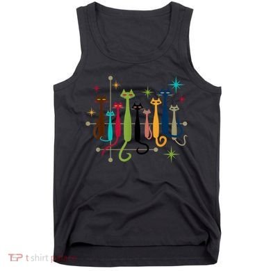 Vintage Retro Midcentury Modern Look Cats 50s 60s Style Tank Top