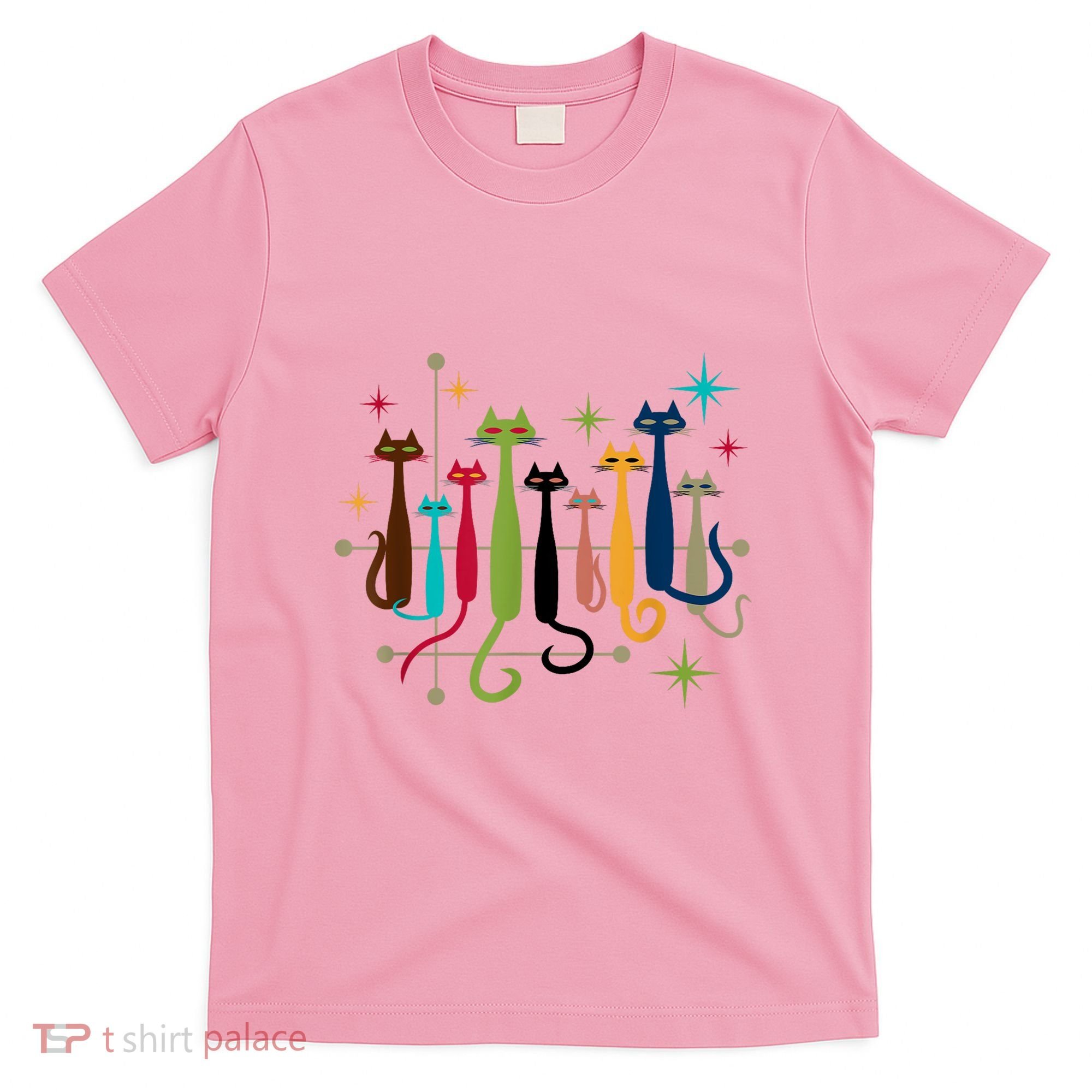 Vintage Retro Midcentury Modern Look Cats 50s 60s Style T-Shirt