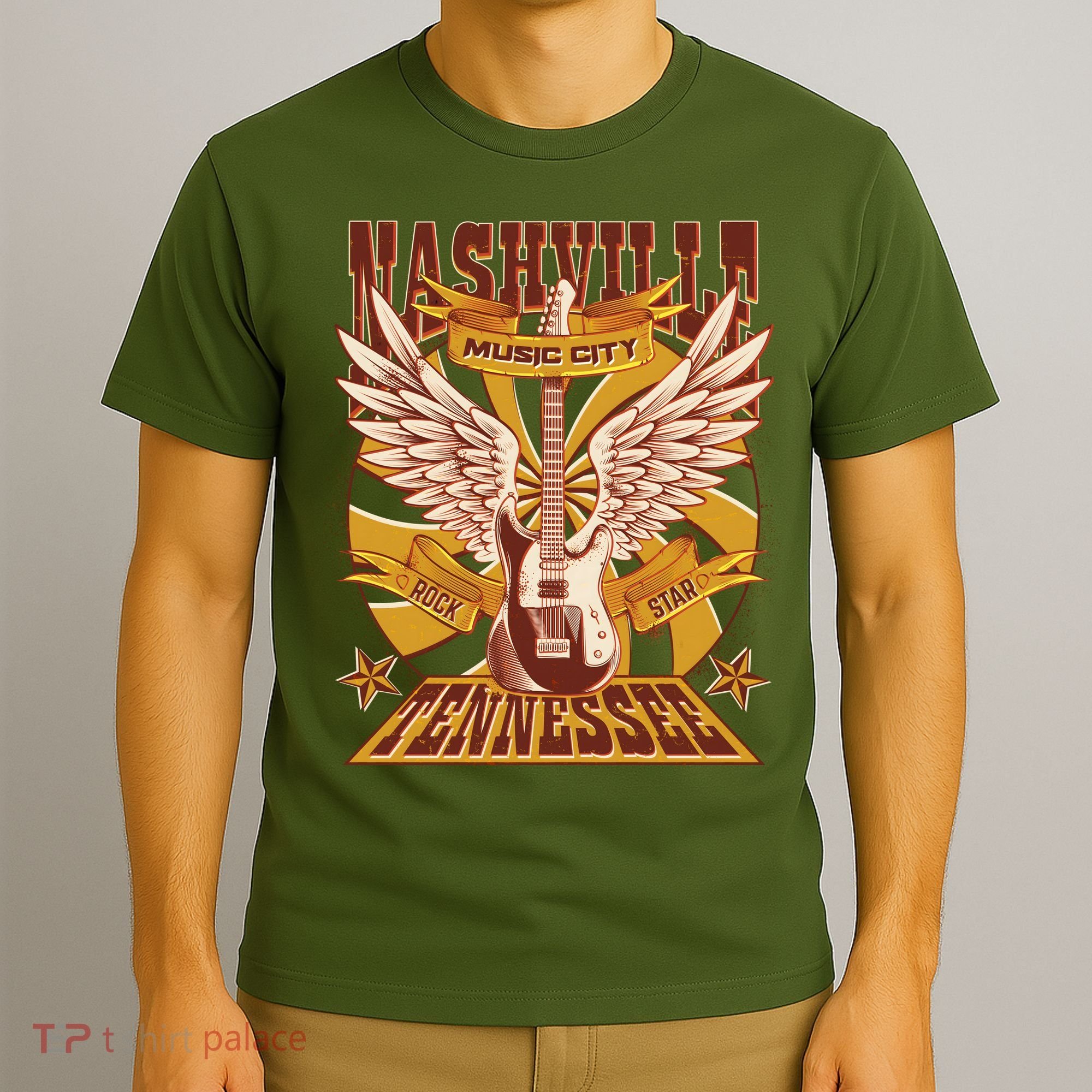 Vintage Retro Nashville Tennessee Music City Rock Star T-Shirt