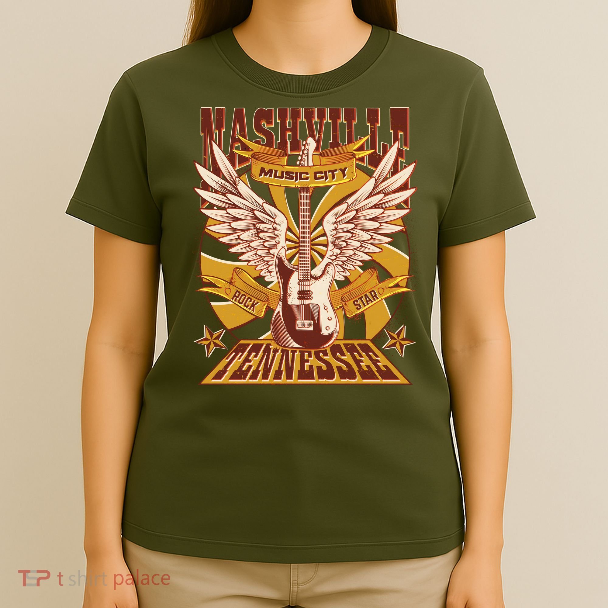 Vintage Retro Nashville Tennessee Music City Rock Star T-Shirt