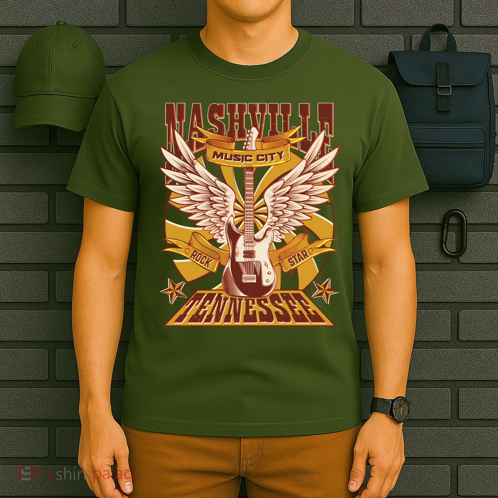Vintage Retro Nashville Tennessee Music City Rock Star T-Shirt