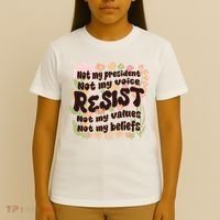 Vintage RESIST Not My President Voice Values Beliefs Anti Trump T-Shirt thumb 4
