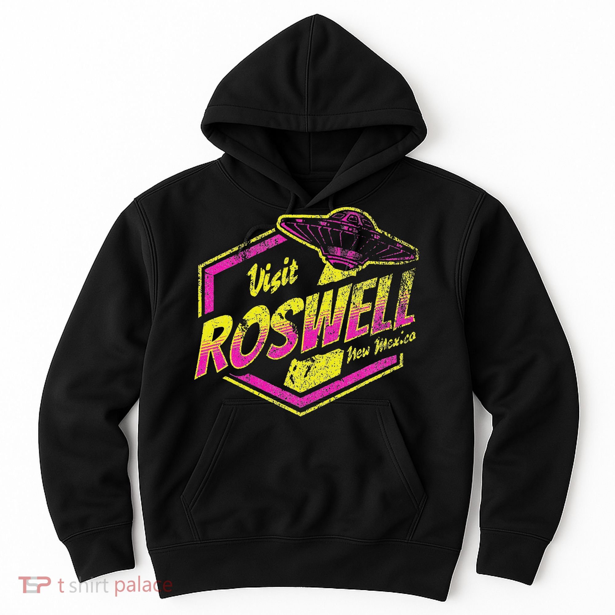 Visit Roswell New Mexico Ufo Aliens Retro Area 51 Vacation Hoodie