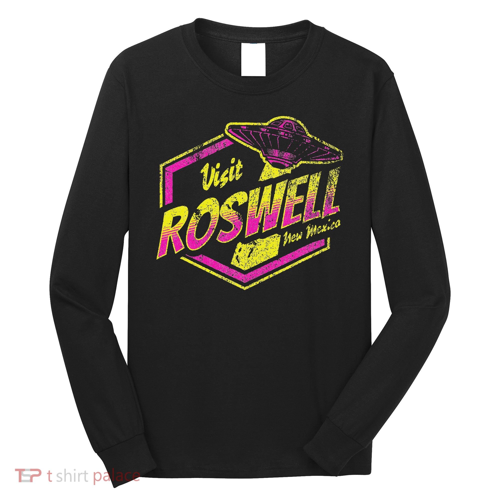 Visit Roswell New Mexico Ufo Aliens Retro Area 51 Vacation Long Sleeve Shirt