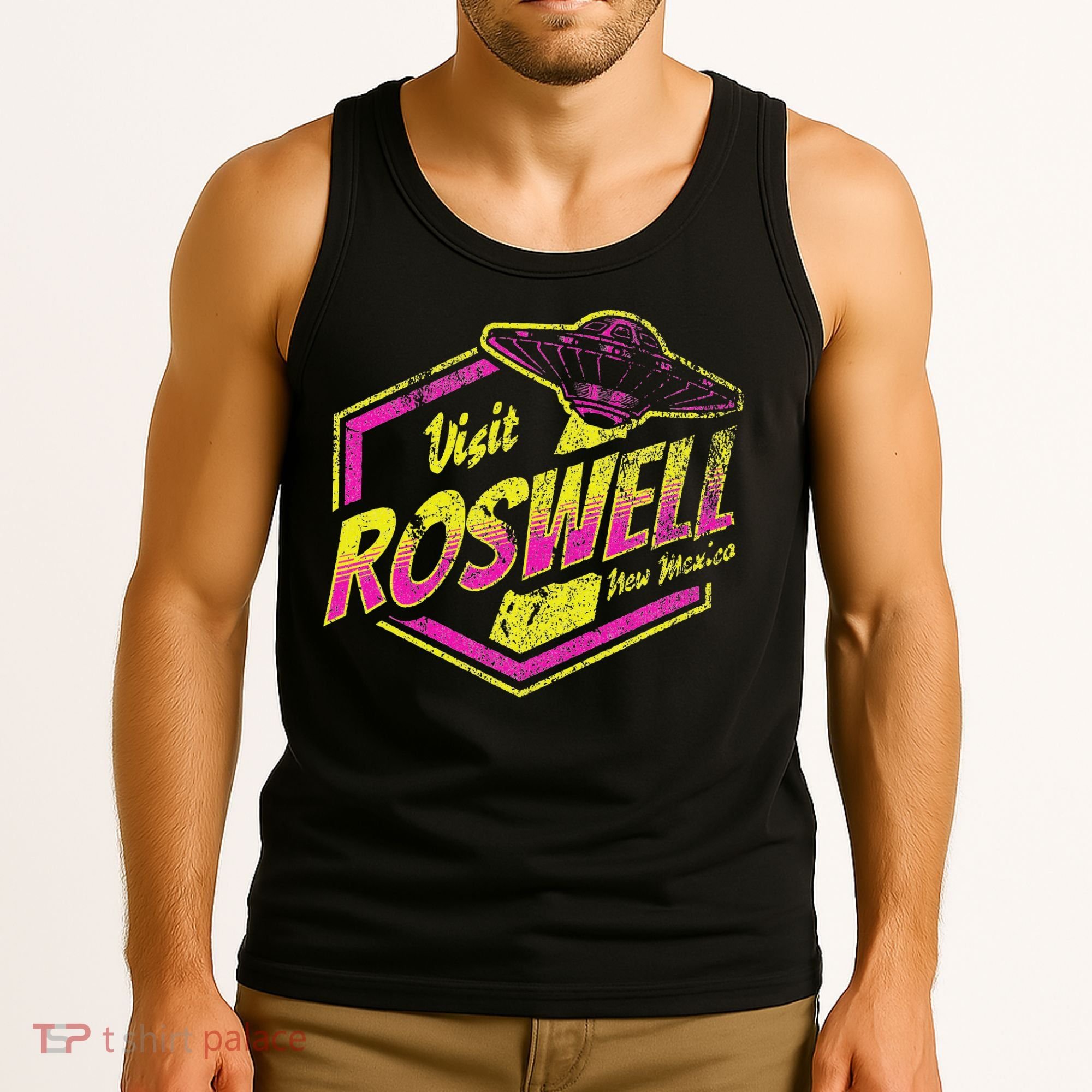 Visit Roswell New Mexico Ufo Aliens Retro Area 51 Vacation Tank Top