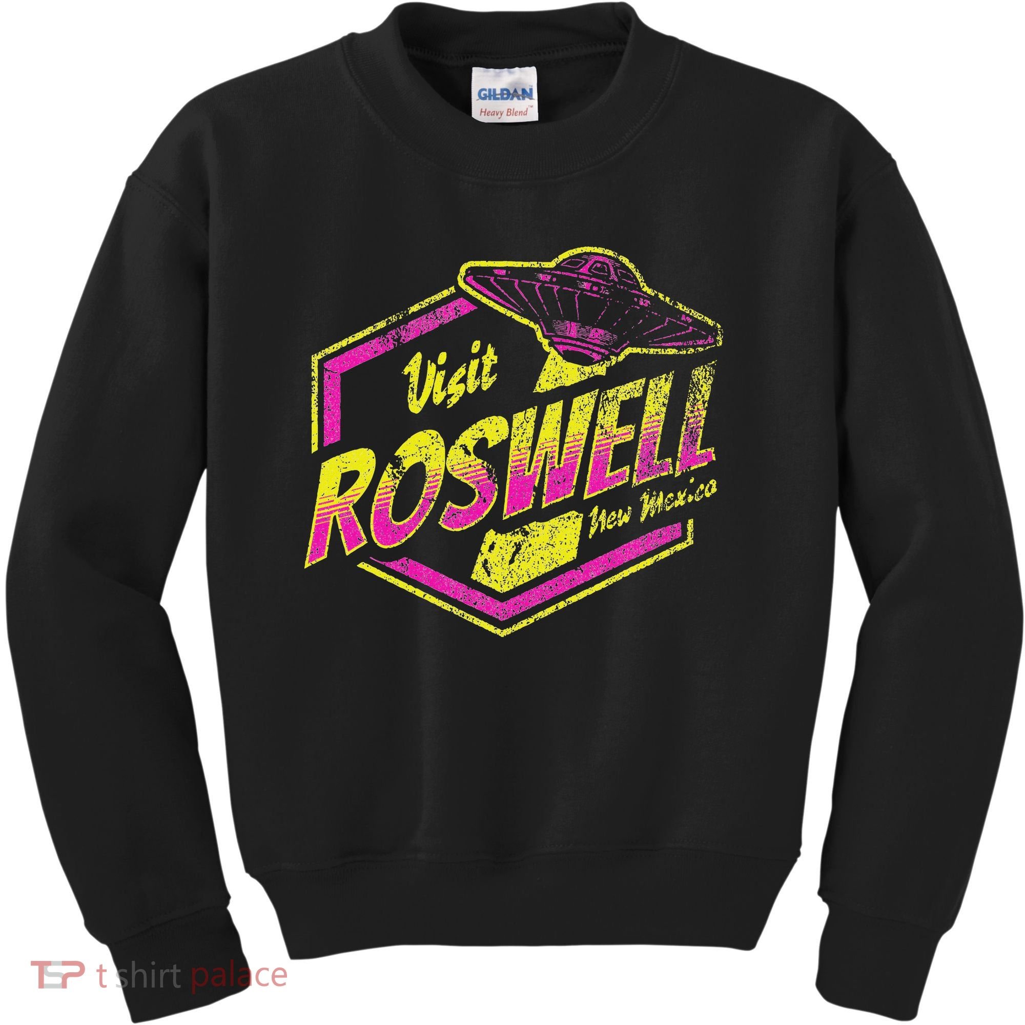 Visit Roswell New Mexico Ufo Aliens Retro Area 51 Vacation Kids Sweatshirt