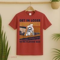 Vintage Retro Old Man Get In Loser We're Playing D&D T-Shirt thumb 2