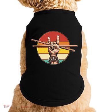 Vintage Rock One Drummer Drum Sticks Doggie Tank