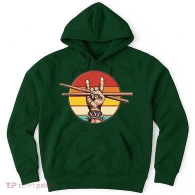 Vintage Rock One Drummer Drum Sticks Hoodie