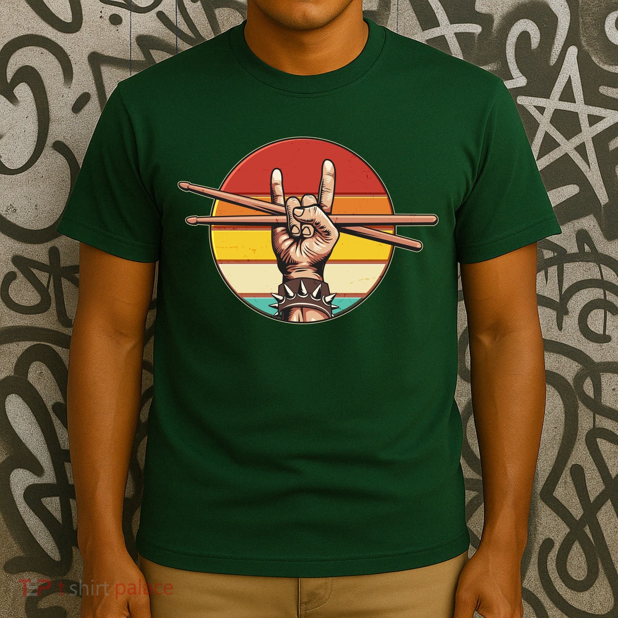 Vintage Rock One Drummer Drum Sticks T-Shirt