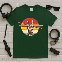 Vintage Rock One Drummer Drum Sticks T-Shirt thumb 5