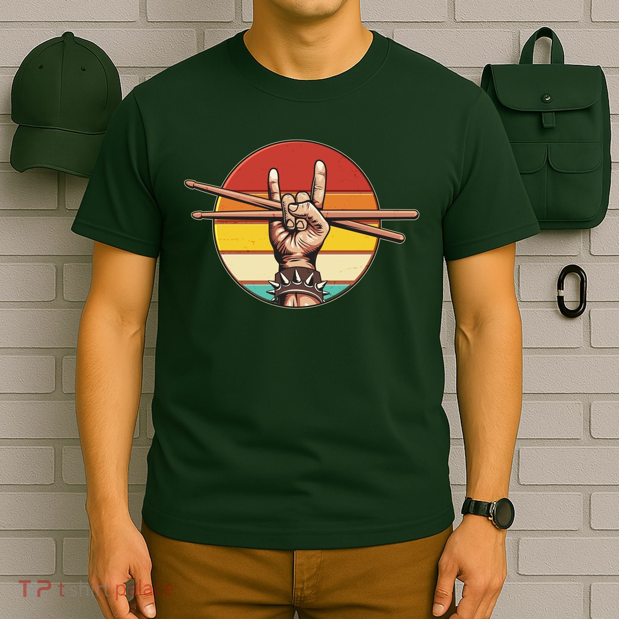 Vintage Rock One Drummer Drum Sticks T-Shirt