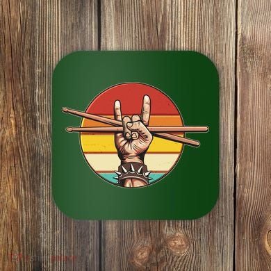 Vintage Rock One Drummer Drum Sticks Coaster