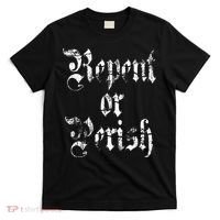Vintage Repent or Parish Christian T-Shirt thumb 0