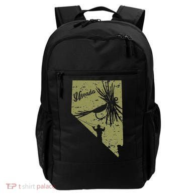 Vintage Rustic Olive Fish Nevada State Map NV Fly Fishing Backpack