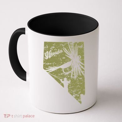 Vintage Rustic Olive Fish Nevada State Map NV Fly Fishing Coffee Mug